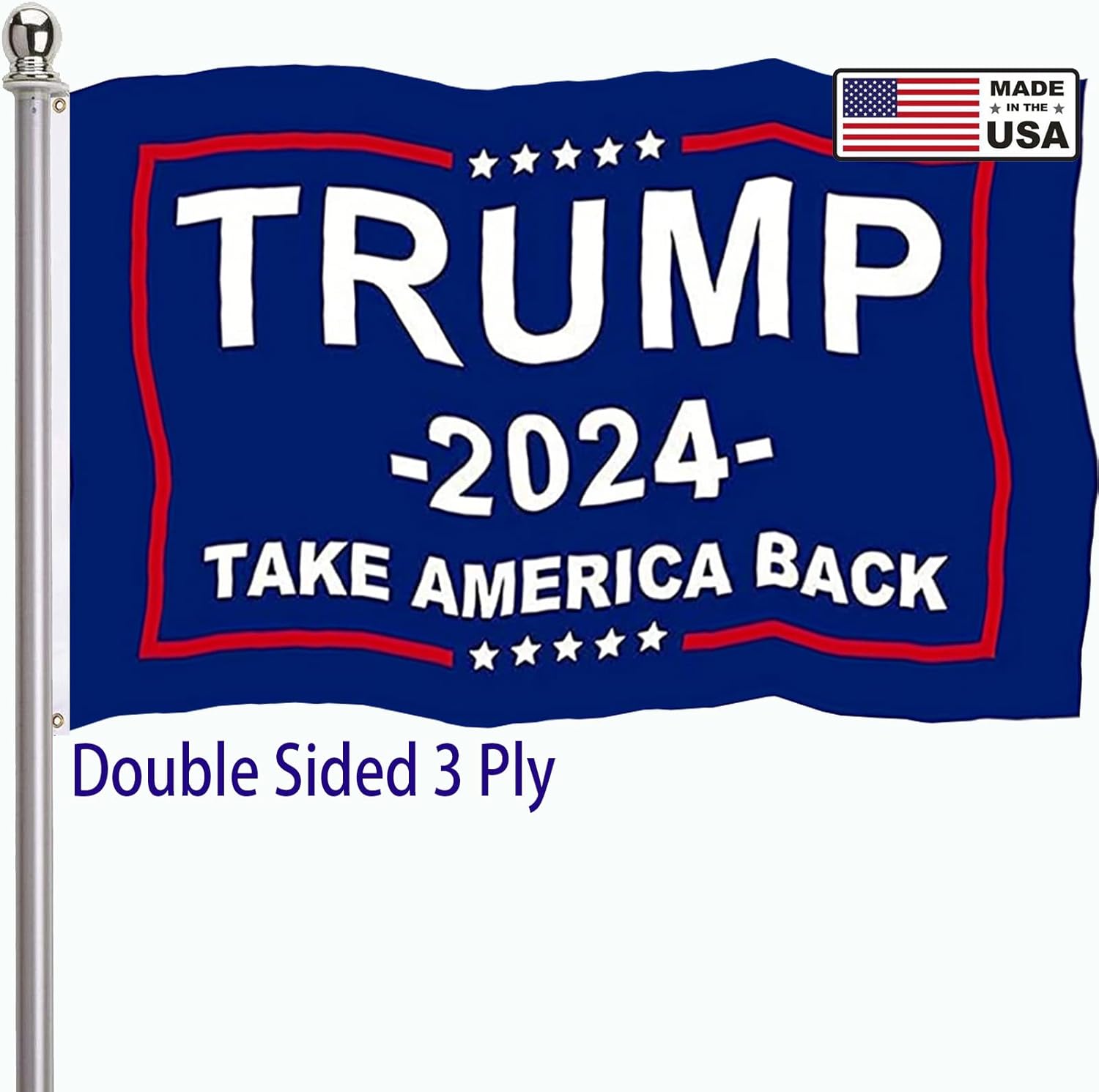 Trump 2024 Flag 3x5 Outdoor Double Sided 3 Ply-Donald Trump Take America Back