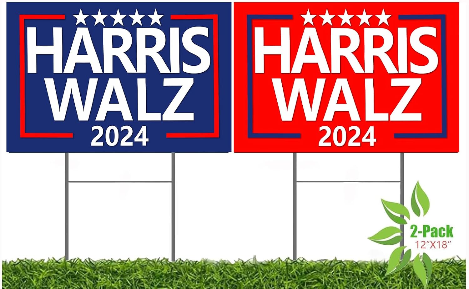 Harris Walz 2024 Yard Signs 2-Pack Double-Sided